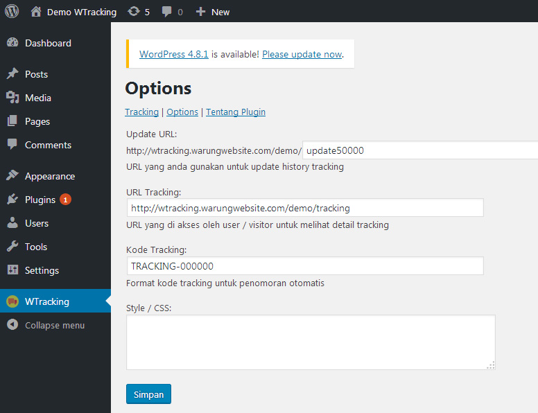 WTracking Options